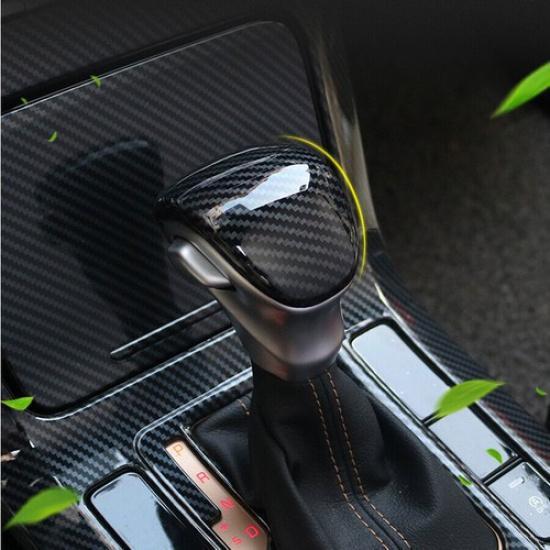 Carbon Fiber Inner Car Gear Shift Knob Cover Head Trim For Kia Seltos -