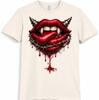 Gothic Vampire Lips T Shirt Fangs Horror Graphic Tee