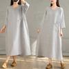 Cotton and Linen Breathable Soft Loose Dress for Commuting Versatile Women