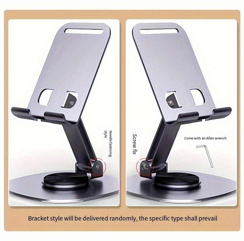 Suport rotativ la 360° din aluminiu pentru telefon mobil, ridicare reglabilă, suport portabil pentru tabletă, potrivit pentru toate telefoanele mobile, tablete