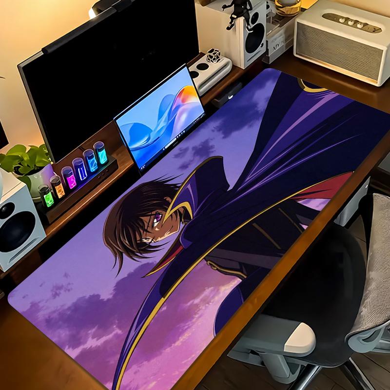 Code Geass Lelouch Emperor Outfit Anime Large Mouse Pad, Purple Gradient Background Gaming Desk Mat