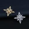 Cross Starlight Zircon Copper Brooch - Elegant Eight-Pointed Star Lapel Pin for Men & Women