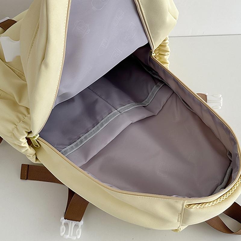 Junior High School Student Schoolbag Female Letter Backpack Commuter Solid Color Backpack