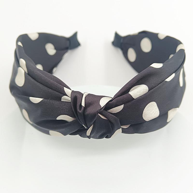 

Широкие тканевые повязки для волос с принтом в крупный горошек с узлом для женщин и девочек, повседневные, для шопинга, для вечеринок, модные женские головные уборы