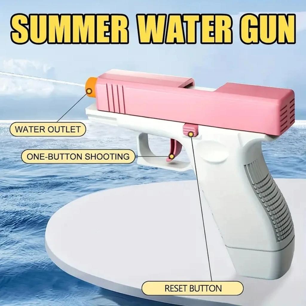 Pistole ad acqua giocattolo Glock, pistola ad acqua a ripetizione manuale, giocattolo con rinculo a collegamento per bambini e bambine, materiale PP, età 3-6 anni