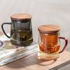 Banwushenghuo Glass Tea Infuser Cup, Office Water Bottle, Green Tea Cup for Men with Filter