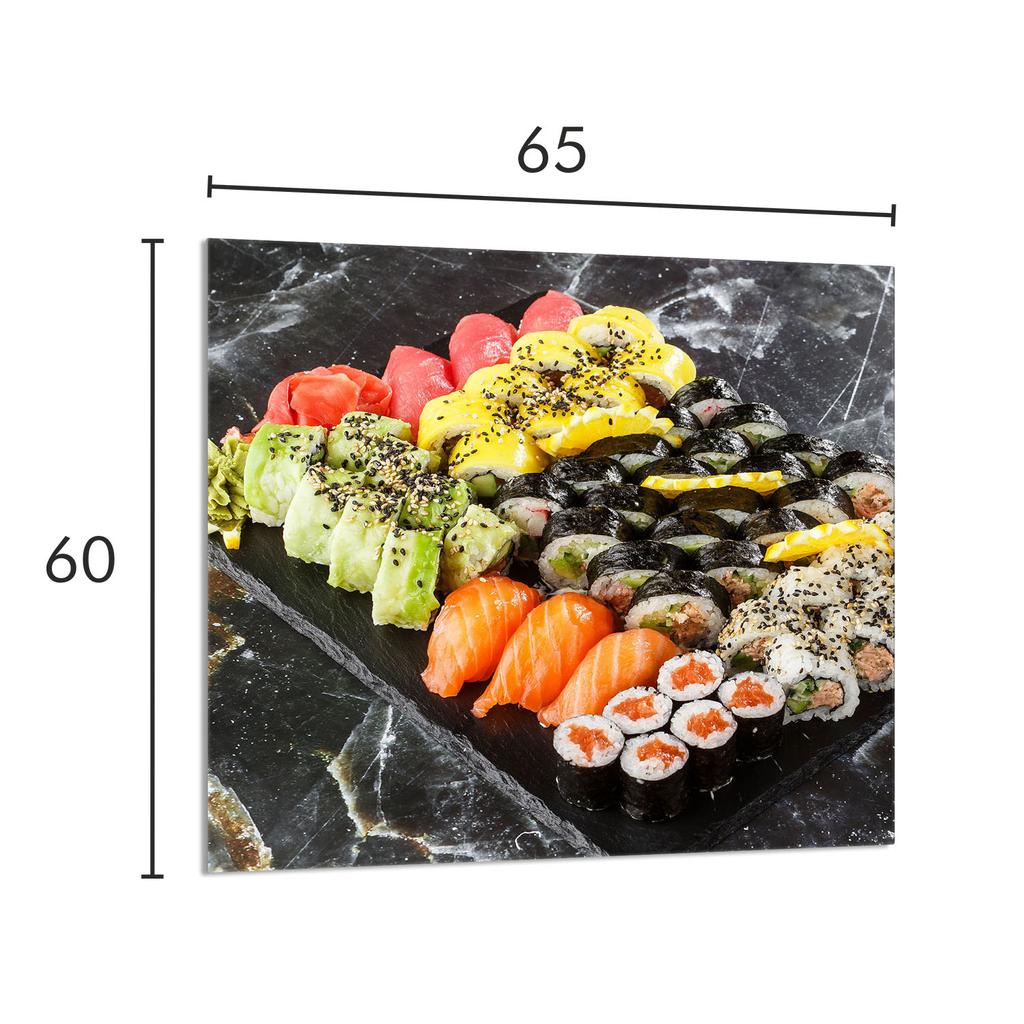 PANEL SZKLANY DO KUCHNI 65x60 Sushi
