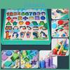 Educational Wooden 9in1 Matching Board Multi Functional Chess With Fish Game And Puzzle For Young Children Play