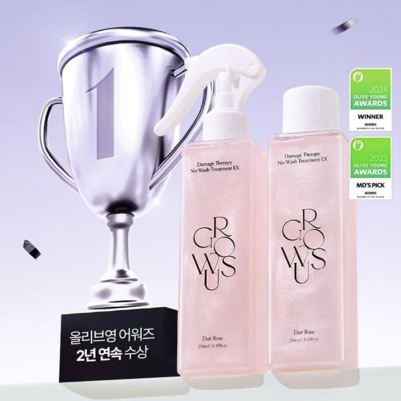 GROWUS Damage No-Wash Treatment EX 250ml+250ml Refill/Olive Young Pick