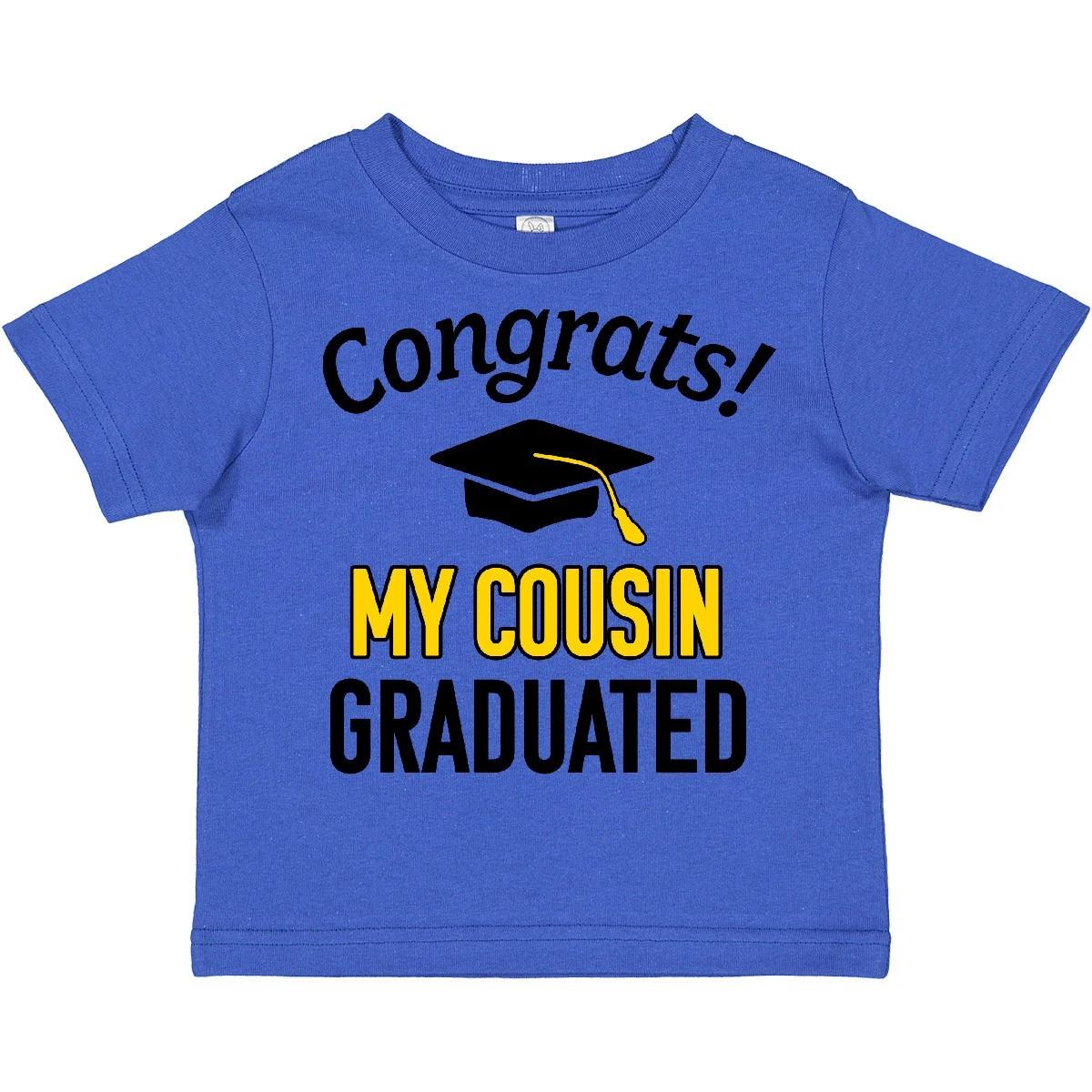 Inktastic Congrats! My Cousin Graduated With Cap Toddler T-Shirt School Cousins 140