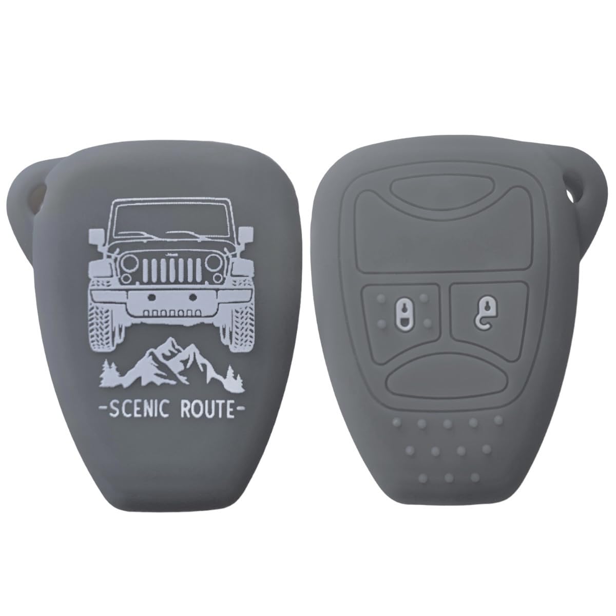 

[SUITY] Silicone Cover for Jeep Wrangler JK Jeep wrangler Key, Specially Designed for Anti-Scratch, Free size сірий колір