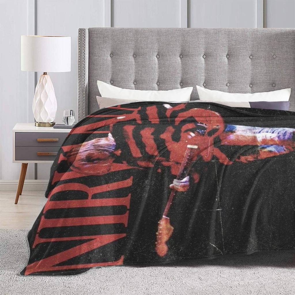Nirvana Face Band Super Warm Blanket Decorative Plush Throw Blanket Aesthetic Couch Chair Flannel Bedspread Sofa Bed Cover