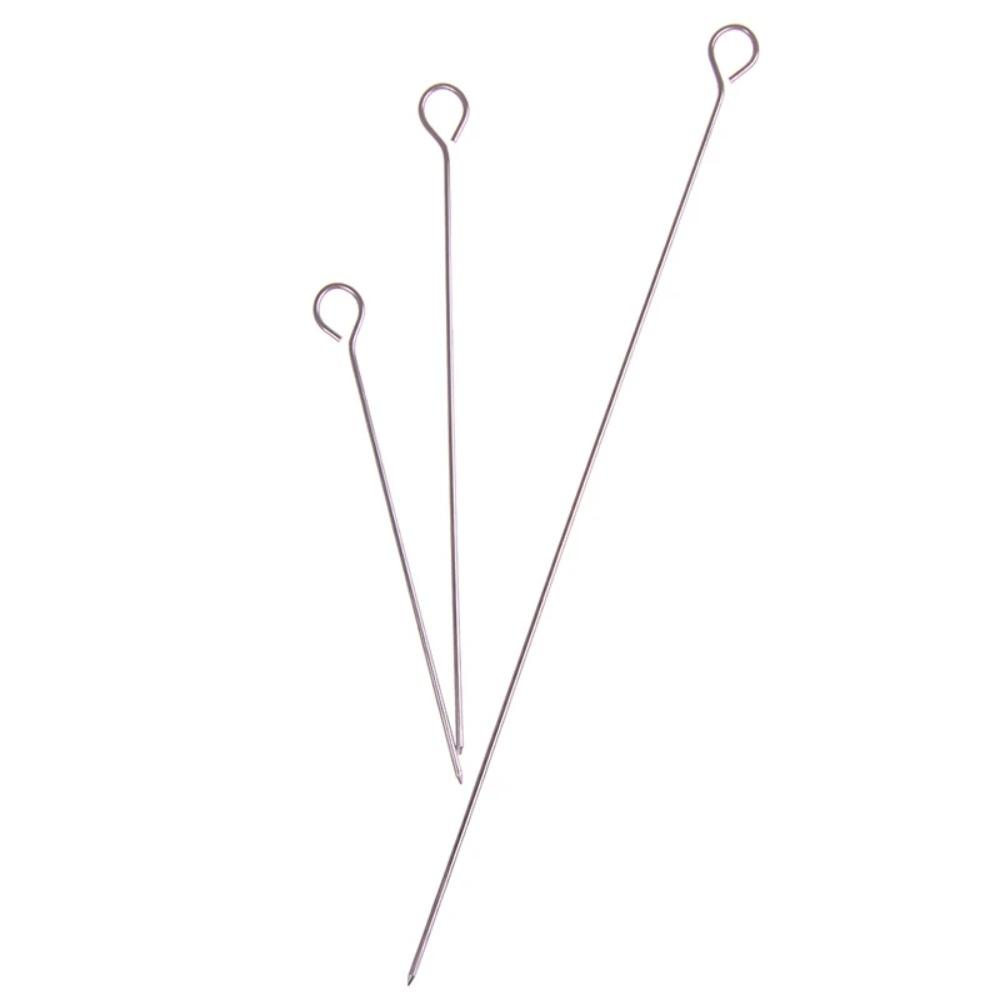 20 buc Frigărui Inelate din Oțel Inoxidabil 20/25/30cm Frigărui BBQ Acul pentru Gâscă Friptă Outdoor