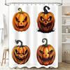 Halloween pumpkin shower curtain set spooky orange decorative bath decor for trick-or-treating season Perfect gift idea for hau