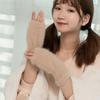 Stylish Womens Knit Faux Cashmere Winter Gloves Thick Warm Half Finger Comfort