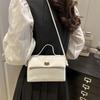 Summer New Solid Color Fashionable Simple Casual Commuting Lock Fashion Crossbody Shoulder Small Square Women's Bag