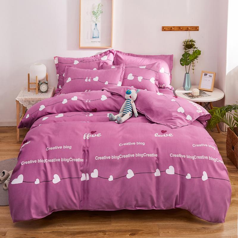 

Романтический розовый пододеяльник Twin King Роскошный комплект постельного белья с ботаническими листьями из микрофибры Двусторонний пододеяльник с 2 наволочками Single 150x200cm