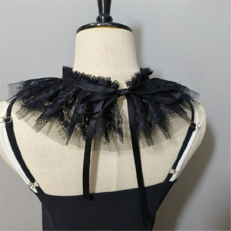 Baroque Style Detachable Lace Ruffe Neckwear Comfortable Neckpiece Collar Decorative Edging For Bridalwear And Costumes