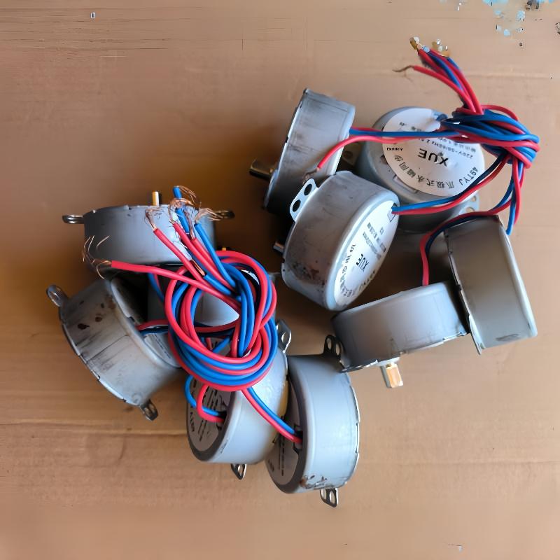 1Pcs 49Tyj 220V 4W Claw Pole Permanent Magnet Flat Port Synchronous Motor For Shaking Head Fan Motor Parts Electric Fan Motor