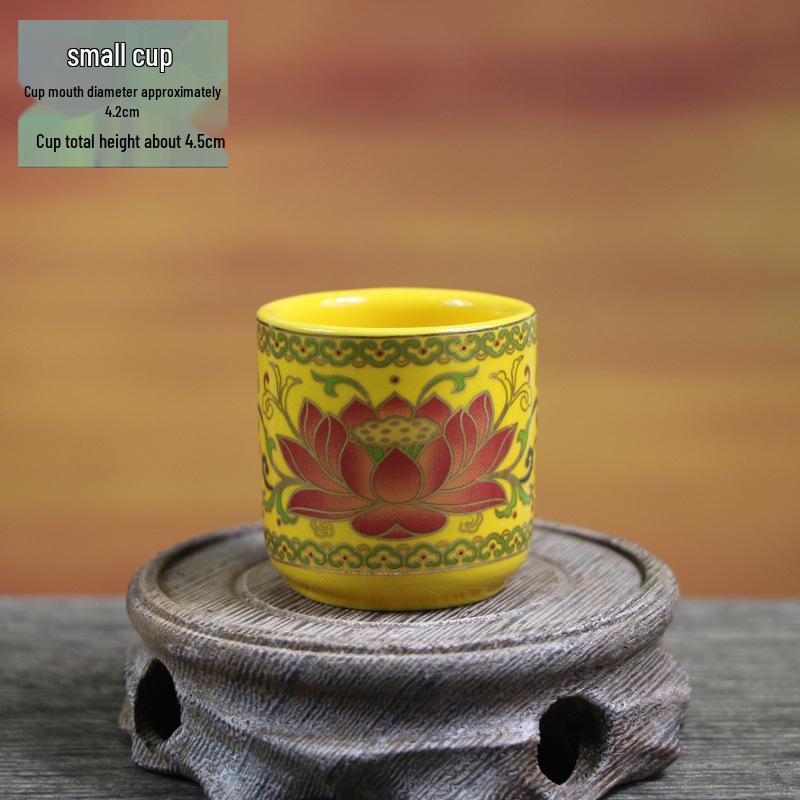 Keramische Opferbecher für Buddha, Guanyin und den Gott des Reichtums - Klein, Perfekt für Weihwasser und zum Anziehen von Reichtum.