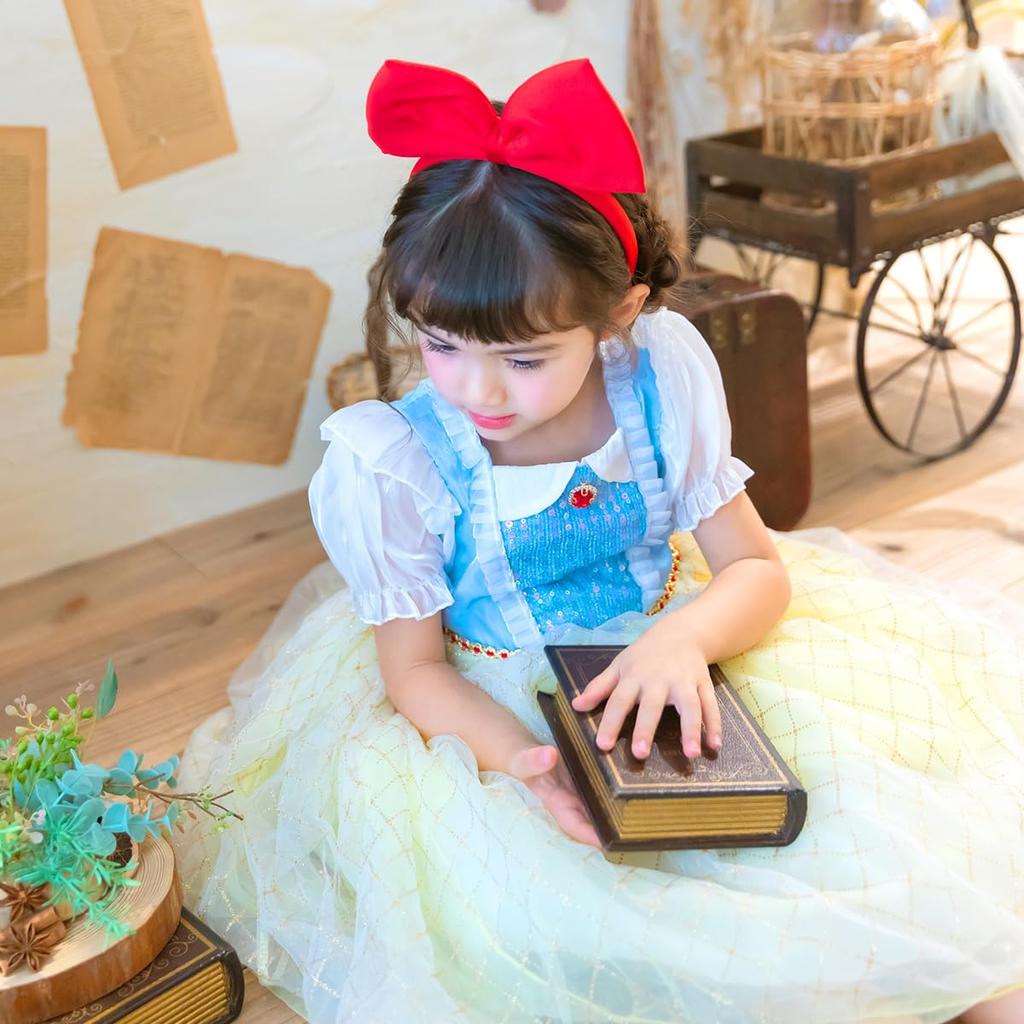Princess Dress Snow White Cosplay Kids Princess Costume Halloween Fancy Dress for Girls [monoii] E0567-2 (110)