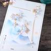 Fresh Headdress for Han Chinese Clothing Handmade Blue Hair Comb Hairpin/Hair Accessories Combination Set Retro-Style