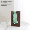 AEE4-Wooden House Glass Vase Water Raised Flower Living Room Dining Table Dry Flower Arrangement Container Ornament