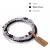 3Pcs/set Natural Green Stone Bracelet 4mm Moss Agates Black Onyx Cat Eye Beads Elastic Bracelets For Women Men Simple Jewelry