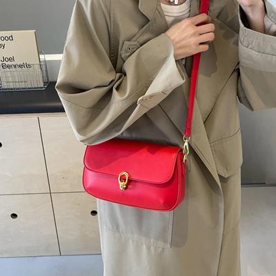 Zippered Inner Pocket for Women's Shoulder Soft Bag Flap Compartment Interior Square PU Bags