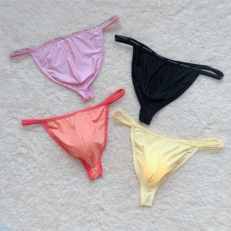 Men Breathable Thin Bag Underwear G-String Sexy Low-Waisted Comfortable Solid Color Underwear