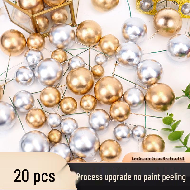 Cake Decoration Balls: Gold & Silver Spheres for Baking & Christmas Decor