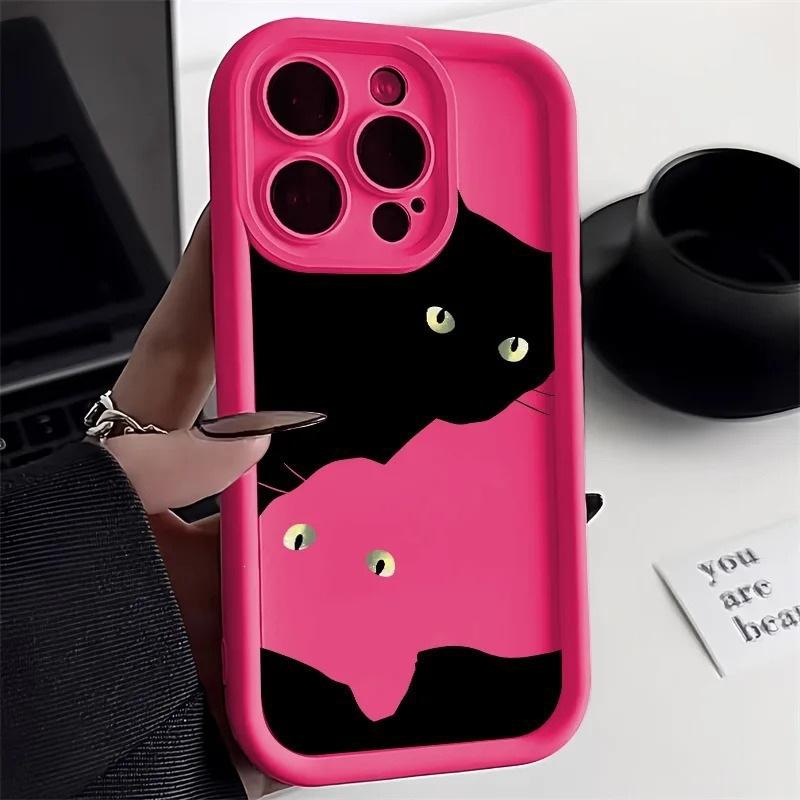 Fun Black Cat for iPhone15ProMax Mobile Phone Case Apple 14 Matte 13 Cute 12 Advanced Sense 11 Trendy