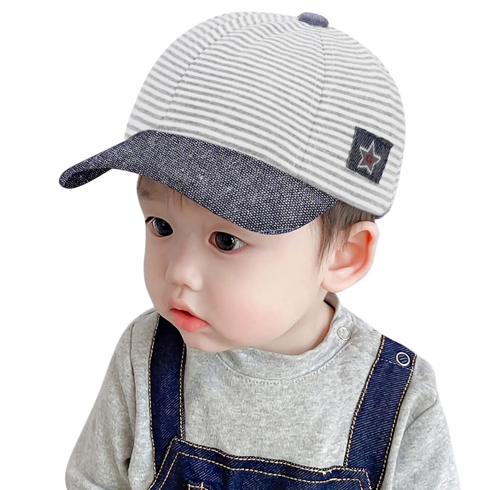 LONTG Baby Cap UV Star Wide Baseball Sun Soft Suitable for and Outing Hat for Girls and Gray (3-12 Months), Protection, Embroidery, Brim, Cap, Mesh,