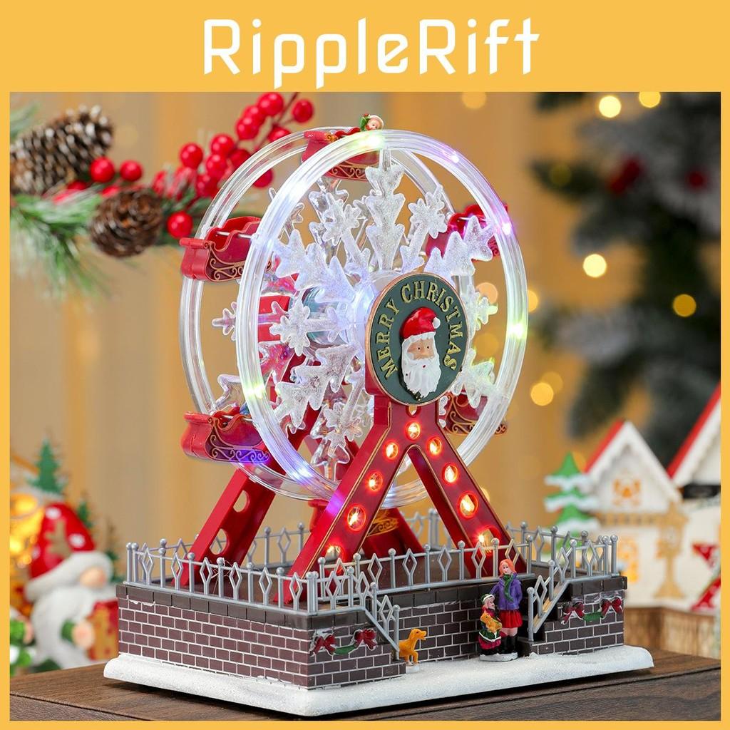 Santa Themed Claus Luminous Ferris Wheel Music Box For Decoration Christmas
