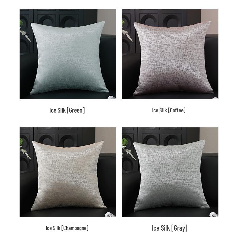 Light Luxury Ice Silk Cooling Pillowcase & Cushion Cover, for Office, Bedside, or Sofa (Pillow Insert Not Included)