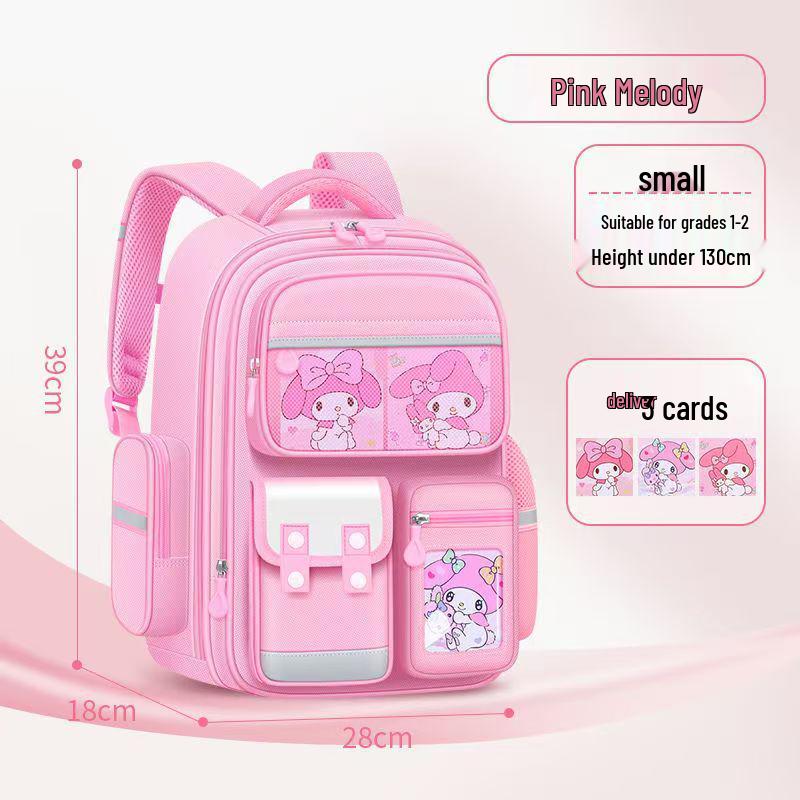 Kuromi Spine Protection Backpack for Grades 3-6 Girls