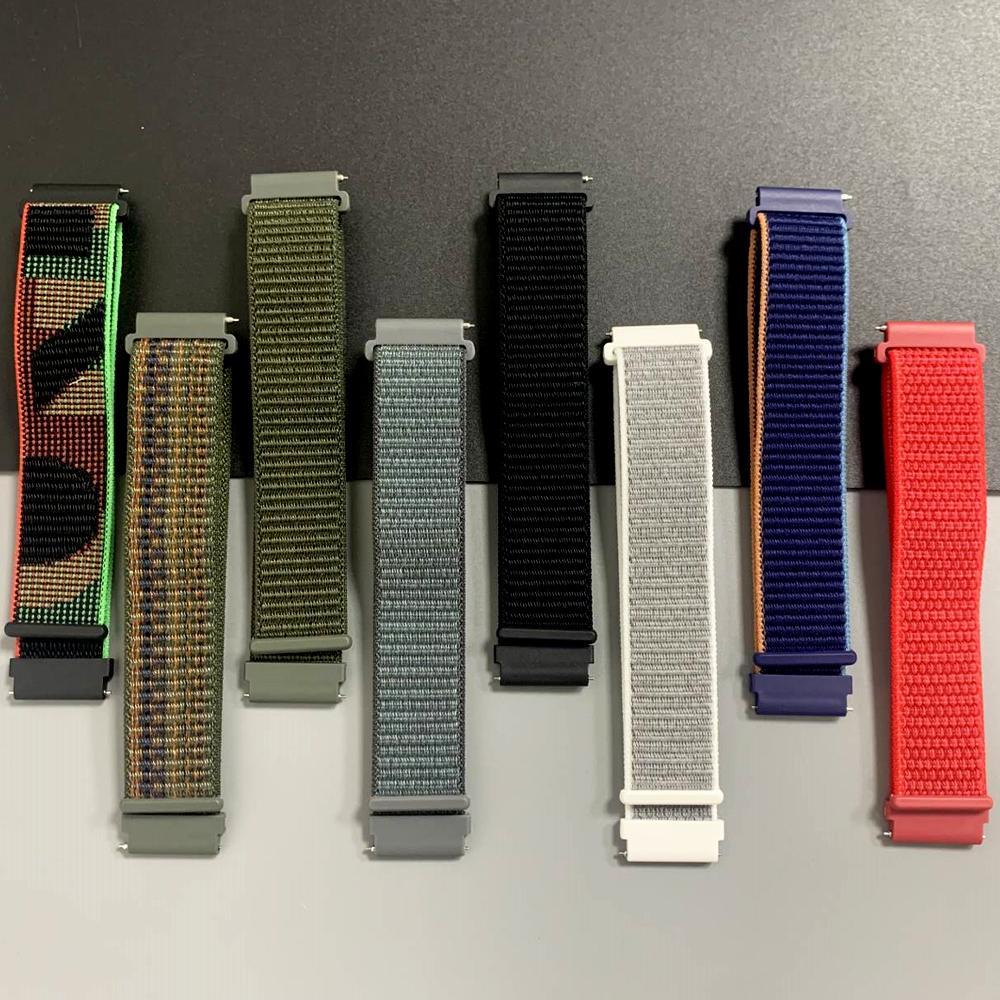 20/22mm Nylon Loop Strap For Samsung Galaxy Watch5 Pro/7 6 5 4 40mm 44mm/Watch3 45mm/Gear S3 Classic Replace Breathable Bracelet