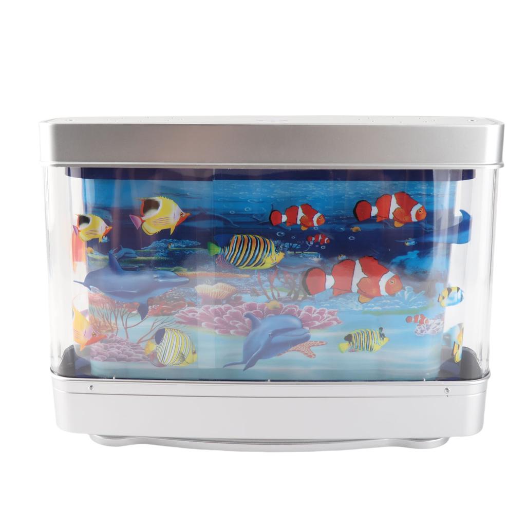 Fake Fish Tank Lamp Mini Decorative Tropical Fish Artificial Aquarium Night Light with Moving Fish for Kids Baby