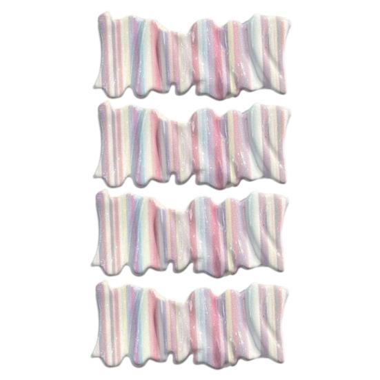 4Pcs Girl Hairpin Macaron Color Plaid Pattern Wavy Design Hair Clip Strong Clamping Force Hair Clip Hair Accessories