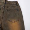 Women's American Retro Distressed Denim Patchwork Cargo Jeans - Spring 2026 Arrival