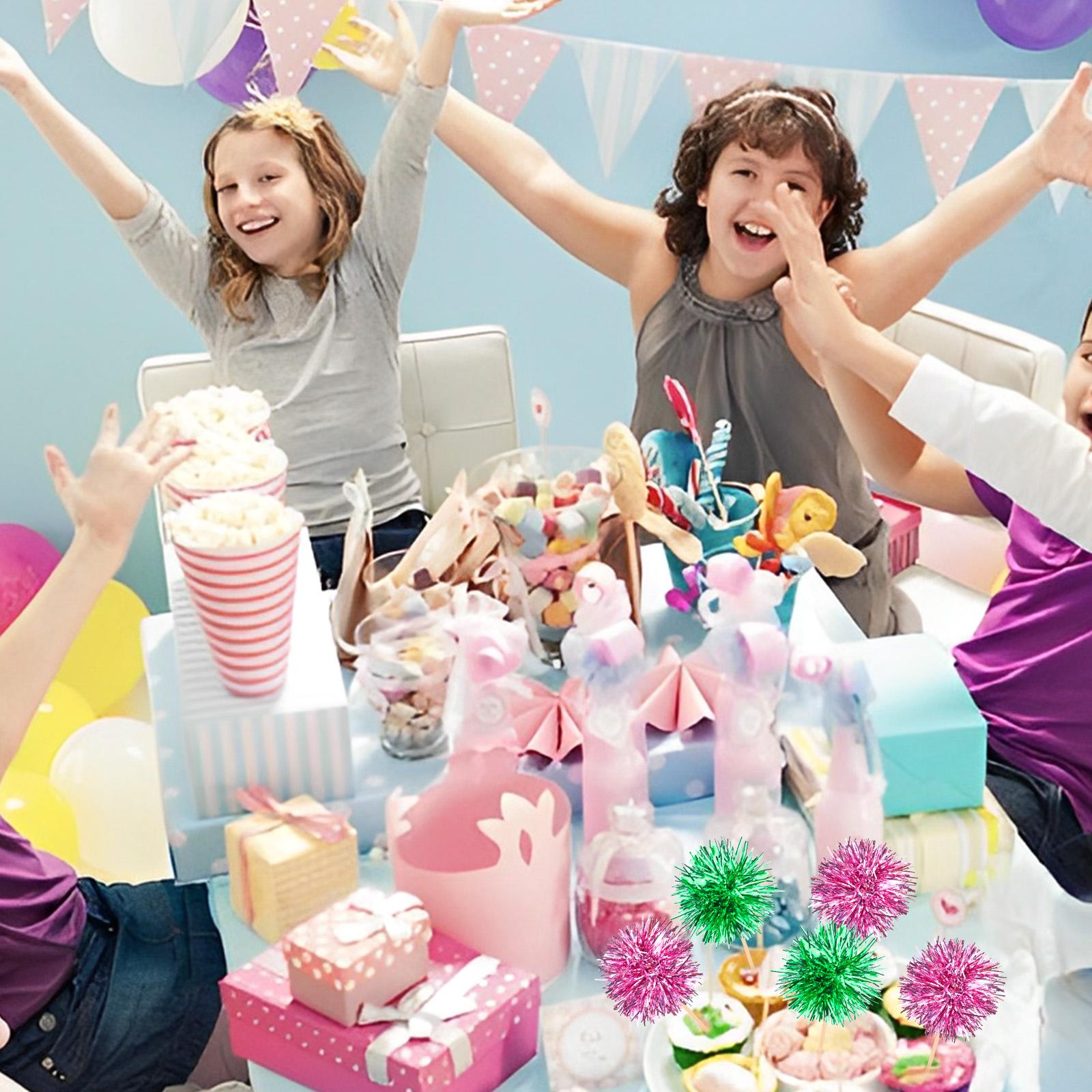 

100 шт. Топперы для кексов на тему ведьм, Злые топперы для кексов, Розовые и зеленые блестящие мишурные топперы для торта, Украшение для торта