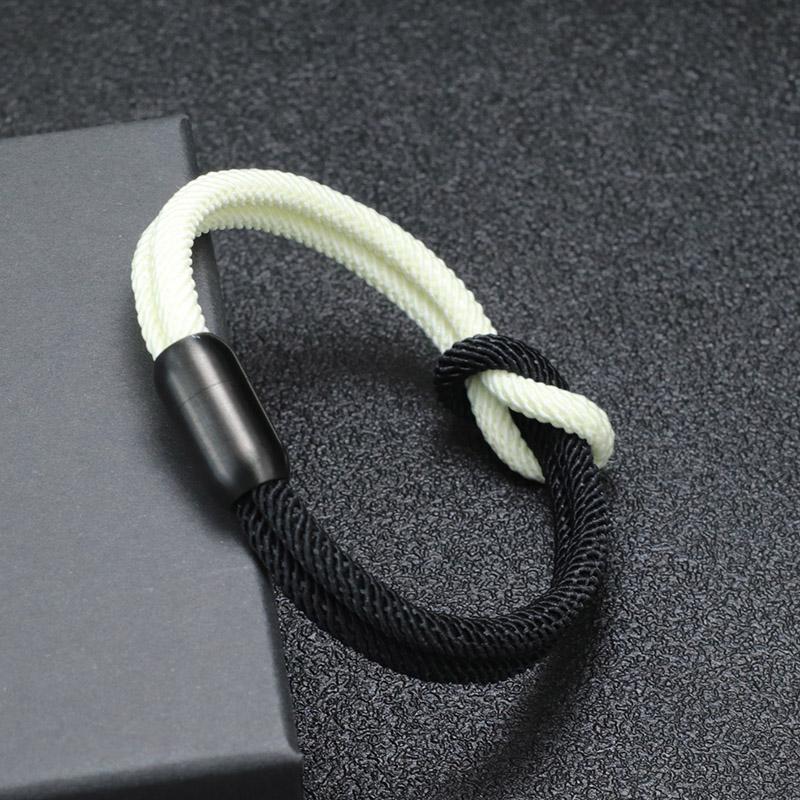 Noter New Colorblock Cord Chain Bracelet Men Stainless Steel Magentic Clasp Yellow Blue Braclet Ukraine Symbol Erkek Bileklik