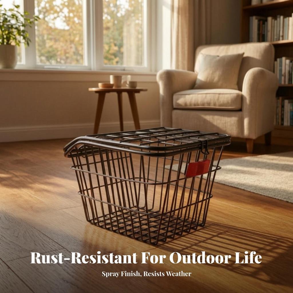 Cycle Rear Cargo Rack with Wire Basket | Metal Construction, RustResistant, Bike