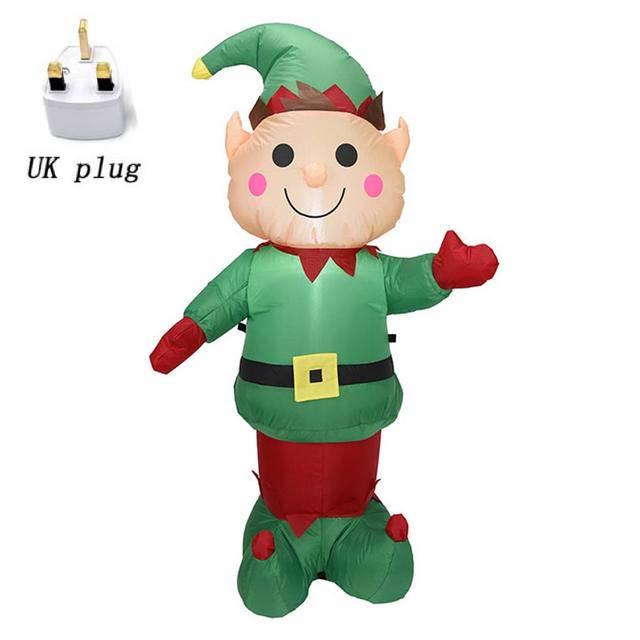 Illuminated Christmas Iatable Elf Christmas Elf Iatable Yard Decor Santa Helper Elf Figure Character Christmas Decoration Gift