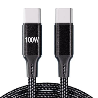 Schnelle Geschwindigkeit 100W USB C Ladekabel Typ C zu Typ C 1M Nylon Geflochtenes Schnellladekabel zum Aufladen