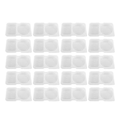 20 Pcs Double Compartment Condiment Container Leak Proof Clear 2 Compartment Snack Containers with