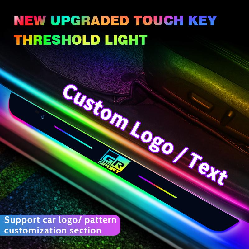 Customized For Toyota GR SPORT RAV4 YARIS CHR HILLIX Car Welcome Door Illuminated Sill Light Logo Lamp LED Car Pedal Decoration
