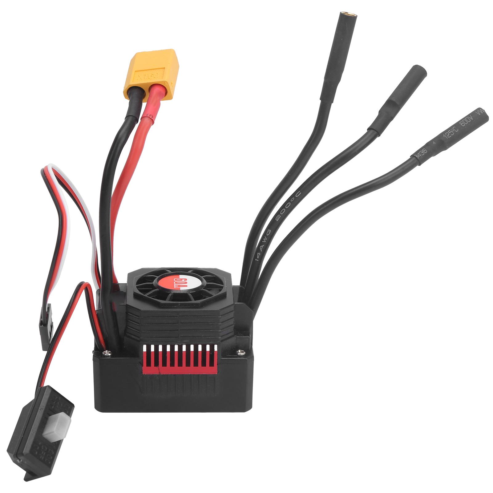 

SURPASSHOBBY 60A Waterproof Brushless ESC with XT60 Plug for 10 RC Car Model