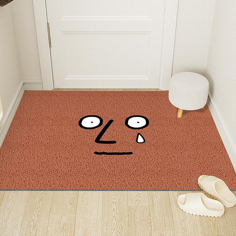 Cartoon Cute Funny Expression Household Entrance Door Floor Mat Non-Slip Can Be Cut And Rubbed Soil Door Floor Mat