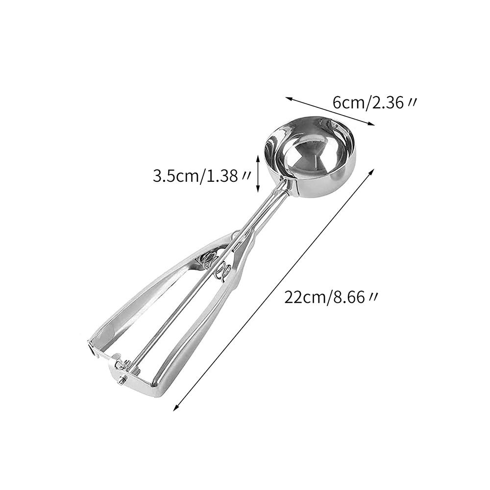 Iskremspade med utløser Rustfritt stål Kakespade for baking Frukt Kakerøre Cupcake